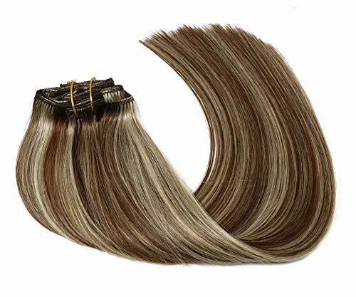 Remy Clip in Human Hair Extensions -15Inch 7pcs set