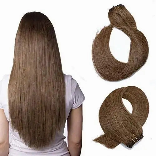 Remy Clip in Human Hair Extensions -15Inch 7pcs set