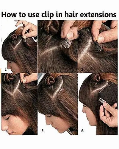 Remy Clip in Human Hair Extensions -15Inch 7pcs set