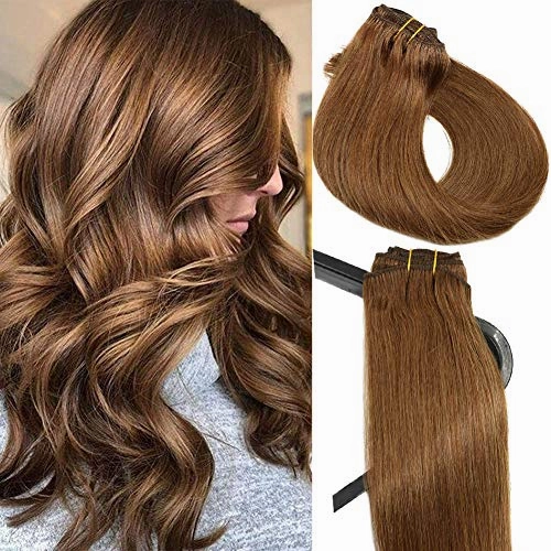 Remy Clip in Human Hair Extensions -15Inch 7pcs set