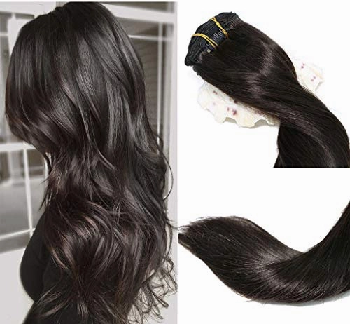 Remy Clip in Human Hair Extensions -15Inch 7pcs set