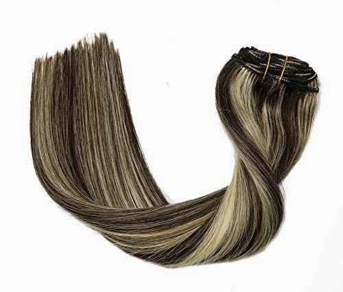 Remy Clip in Human Hair Extensions -15Inch 7pcs set