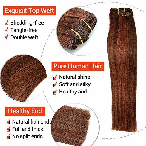 Remy Clip in Human Hair Extensions -15Inch 7pcs set