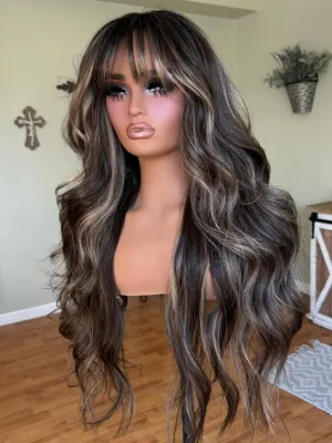 Undetecable Super HD Lace Melted Body Wave Highlight Color Lace Front Human Hair Wig NCF71