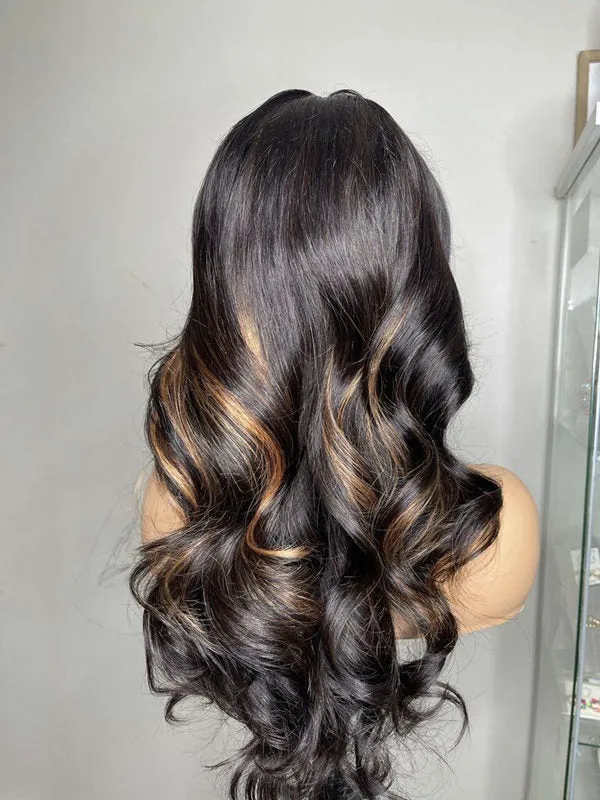 Undetectable HD Lace Highlight Color Body Wave Virgin Brazilian Hair 13x6 Lace Front Wigs NCF110